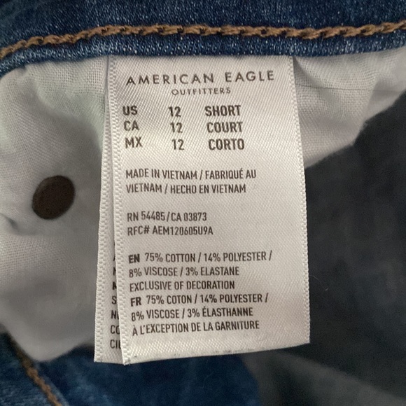 AMERICAN EAGLE Next Level Stretch High Waisted Skinny 12 SHORT - Picture 4 of 4